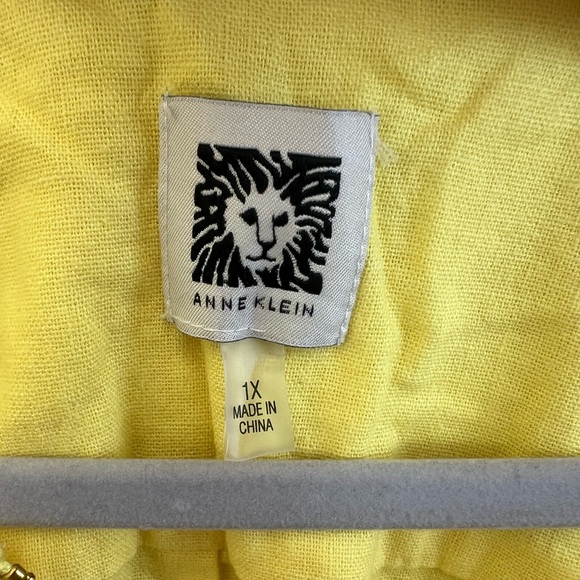 Anne Klein Linen Short Sleeve Coastal Beachy
Sheer Summer yellow Top Size 1x - Picture 3 of 8